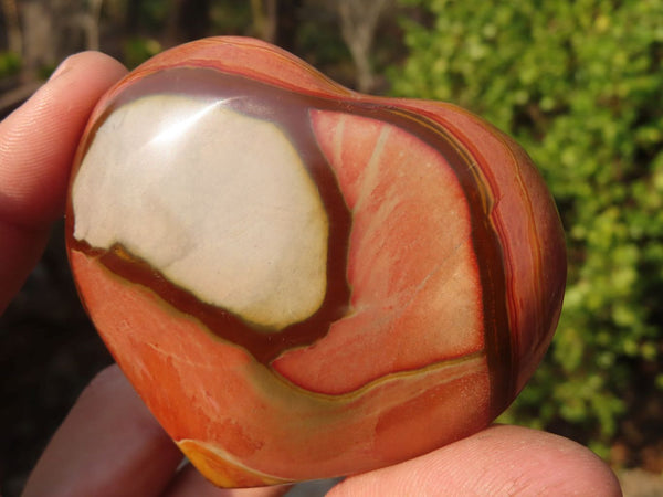 Polished Polychrome Jasper Hearts  x 12 From Madagascar