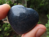 Polished Mini Jewellery Sized Lazulite Hearts  - Sold per 12 pc - From Tulear, Madagascar - TopRock