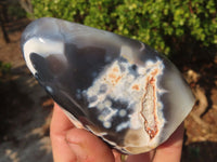 Polished Snow Agate Standing Free Forms  x 3 From Madagascar