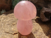 Polished Gemmy Pink Rose Quartz Mushrooms  x 6 From Madagascar - TopRock