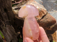 Polished Gemmy Pink Rose Quartz Mushrooms  x 6 From Madagascar - TopRock