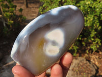 Polished Snow Agate Standing Free Forms  x 3 From Madagascar