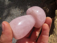 Polished Gemmy Pink Rose Quartz Mushrooms  x 6 From Madagascar - TopRock