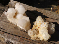 Natural Cathedral Window Quartz Clusters  x 2 From Madagascar