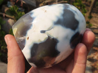 Polished Snow Agate Standing Free Forms  x 3 From Madagascar