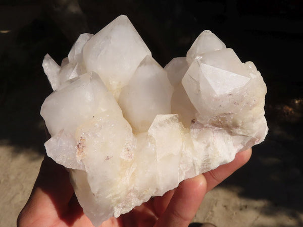 Natural Cathedral Window Quartz Clusters  x 2 From Madagascar