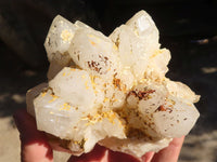 Natural Cathedral Window Quartz Clusters  x 2 From Madagascar