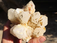 Natural Cathedral Window Quartz Clusters  x 2 From Madagascar