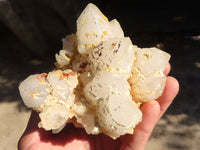 Natural Cathedral Window Quartz Clusters  x 2 From Madagascar