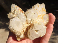 Natural Cathedral Window Quartz Clusters  x 2 From Madagascar