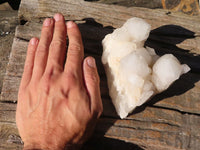 Natural Cathedral Window Quartz Clusters  x 2 From Madagascar