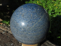 Polished Rich Blue Lazulite Spheres x 2 From Madagascar - TopRock