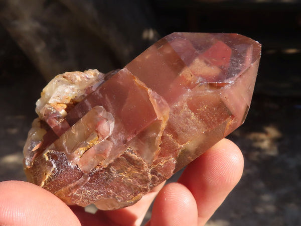 Natural Red Phantom Hematoid Quartz Clusters x 6 From Karoi, Zimbabwe