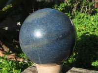 Polished Rich Blue Lazulite Spheres x 2 From Madagascar - TopRock