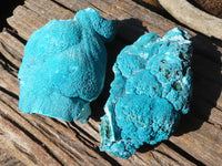 Natural Blue Chrysocolla On Silky Malachite Matrix Specimens  x 2 From Kulukuluku, Congo - Toprock Gemstones and Minerals 