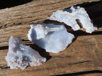 Natural Etched Blue Chalcedony Specimens  x 12 From Nsanje, Malawi