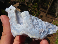 Natural Etched Blue Chalcedony Specimens  x 12 From Nsanje, Malawi