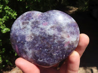 Polished Purple Lepidolite Hearts  x 6 From Madagascar - TopRock