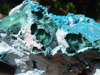 Natural Blue Chrysocolla On Silky Malachite Matrix Specimens  x 2 From Kulukuluku, Congo - Toprock Gemstones and Minerals 