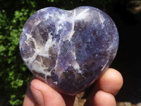 Polished Purple Lepidolite Hearts  x 6 From Madagascar - TopRock