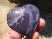 Polished Purple Lepidolite Hearts  x 6 From Madagascar - TopRock