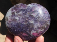 Polished Purple Lepidolite Hearts  x 6 From Madagascar - TopRock