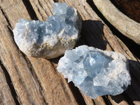 Natural Blue Celestite Crystal Specimens  x 3 From Sakoany, Madagascar - Toprock Gemstones and Minerals 