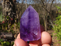 Polished Small Window Amethyst Points x 12 From Ankazobe, Madagascar