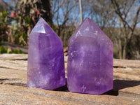 Polished Small Window Amethyst Points x 12 From Ankazobe, Madagascar