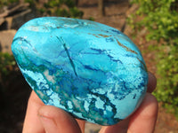 Polished Blue Shattuckite Free Forms  x 3 From Namibia