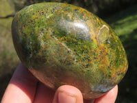 Polished Vibrant Green Opal Standing Free Forms x 3 From Antsirabe, Madagascar - TopRock