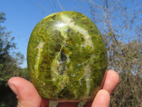 Polished Vibrant Green Opal Standing Free Forms x 3 From Antsirabe, Madagascar - TopRock