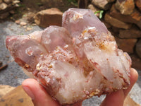 Natural Red Hematite Quartz Crystal Specimens x 5 From Karoi, Zimbabwe - TopRock