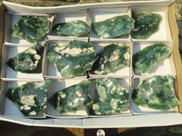 Polished One Side Polished Emerald Mtorolite Plates  x 12 From Mutorashanga, Zimbabwe