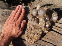 Natural White Phantom Hematoid Quartz Cluster  x 1 From Madagascar