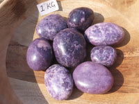 Polished Highly Selected Lepidolite (Lithium Mica) Gallets or Palm Stones - sold per Kg - From Madagascar - TopRock