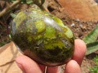 Polished Green Opal Palm Stones  x 12 From Madagascar - TopRock