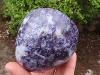 Polished Deep Purple Lepidolite Standing Free Forms  x 2 From Zimbabwe - Toprock Gemstones and Minerals 