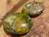 Polished Green Opal Palm Stones  x 12 From Madagascar - TopRock