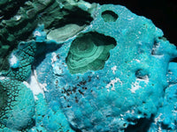 Natural Blue Chrysocolla On Silky Malachite Matrix Specimens  x 2 From Kulukuluku, Congo - Toprock Gemstones and Minerals 