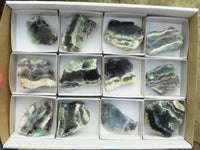 Polished  Watermelon Fluorite Slices  x 12 From Uis, Namibia