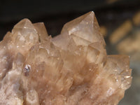 Natural Smokey Phantom Quartz Clusters x 6 From Luena, Congo