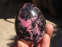 Polished Rhodonite Gemstone Eggs x 6 From Madagascar