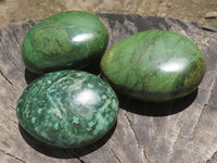 Polished Large Green Verdite Palm Stones  x 6 From Zimbabwe - TopRock