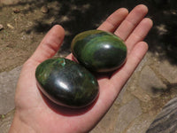 Polished Large Green Verdite Palm Stones  x 6 From Zimbabwe - TopRock