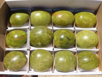 Polished Large Green Opal Palm Stones & Standing Free Forms  x 12 From Madagascar - TopRock