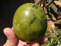 Polished Large Green Opal Palm Stones & Standing Free Forms  x 12 From Madagascar - TopRock