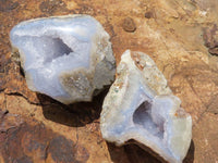 Polished One Side Polished Blue Lace Agate Geodes  x 6 From Malawi - TopRock