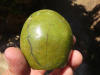 Polished Large Green Opal Palm Stones & Standing Free Forms  x 12 From Madagascar - TopRock