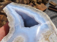 Polished One Side Polished Blue Lace Agate Geodes  x 6 From Malawi - TopRock